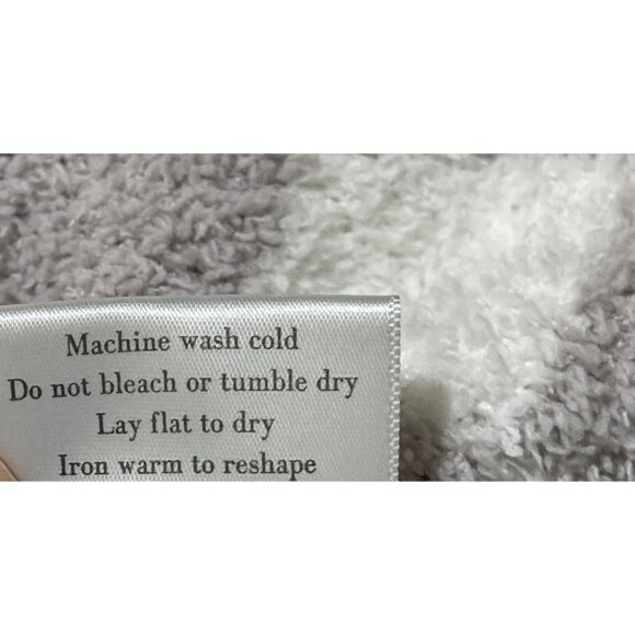 The Styled Collection Feather Yarn Robe Long Grey Cream Check Size S/M - Picture 6 of 6